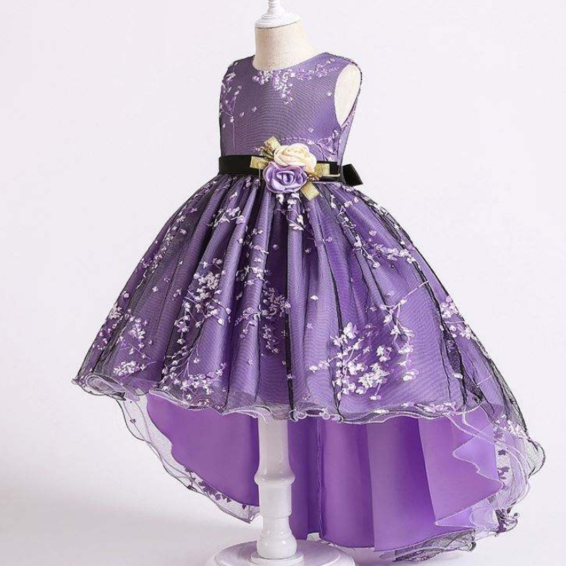Baige Children Dress Girls Bow Bow Svatební šaty koncové západní partynosit formální princeznu dívka \\'s šaty 2153