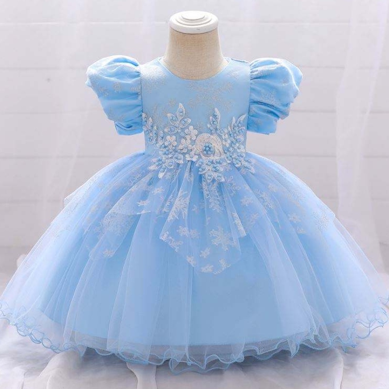 Baige holčička Frocks Design krátký rukáv Performance Dance Dress Children's Party Wear Gown l2028xz
