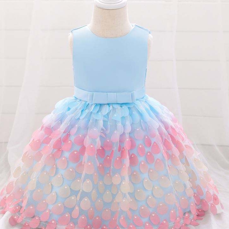 Baige Amazon Top Sale Mermaid Flitry Baby Dress Princess Girls Partynarozeninové šaty One Piece Girls Party šaty