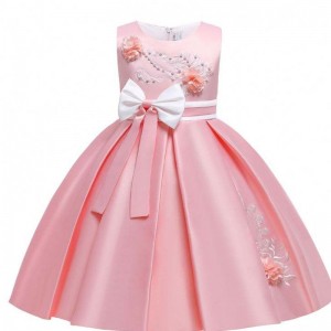 Baige satén vzor 4 roky děti míčové šaty dětské dětské dívky party šaty l5285