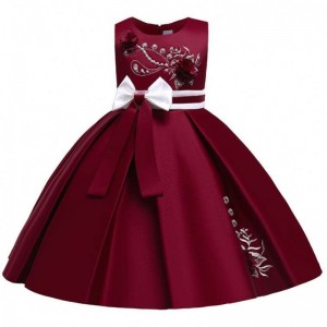 Baige satén vzor 4 roky děti míčové šaty dětské dětské dívky party šaty l5285