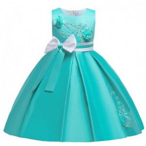 Baige satén vzor 4 roky děti míčové šaty dětské dětské dívky party šaty l5285