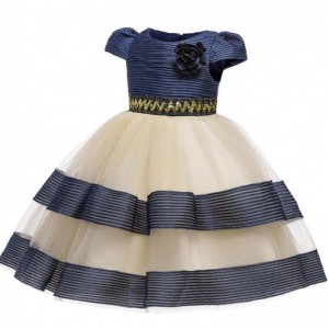 Baige New Design Girls Cake Dress Elegantní večerní formální dětské květinové dívky šaty L5160