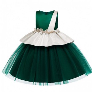 Baige vrstvené šaty Zeleně barevné svatební šaty pro děti dětské květiny šaty