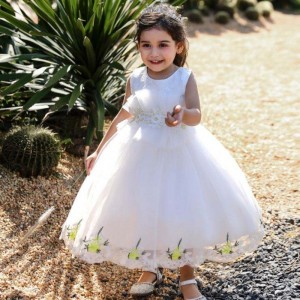 Baige aplikované vyšívané květiny 2022 Hot Girls Prodej oblečení pro dívku