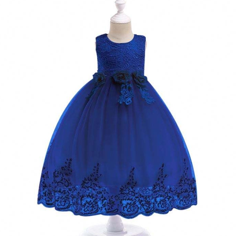 Nejnovější dětské frock Design Boutique Kids Clothing Krajka sekin dívčí party šaty L7791