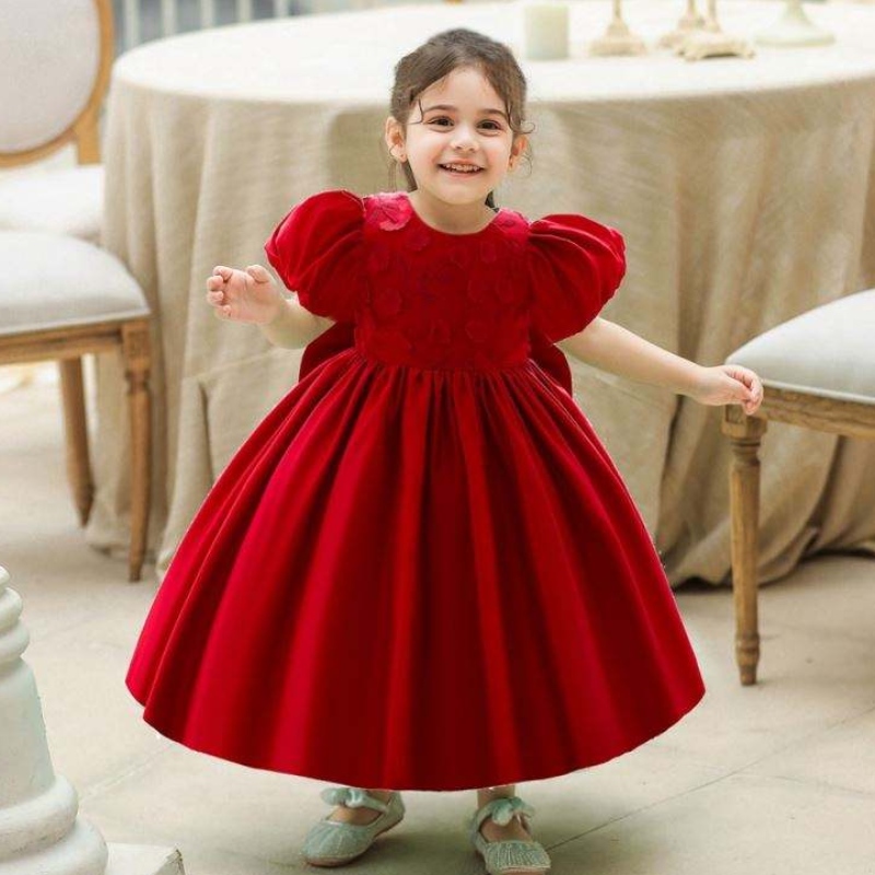 Baige Velkoobchod dítě kojenecké děti Kids Clothing Lace Flower Girl Prvnínarozeninové párty šaty