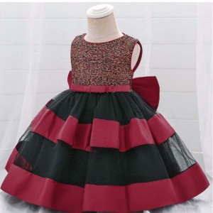Baige Velkoobchod dívčí oblečenínadýchané prom maxi módní vrstvené dortové šaty formální aplikační dívčí šaty pro děti L1919xz
