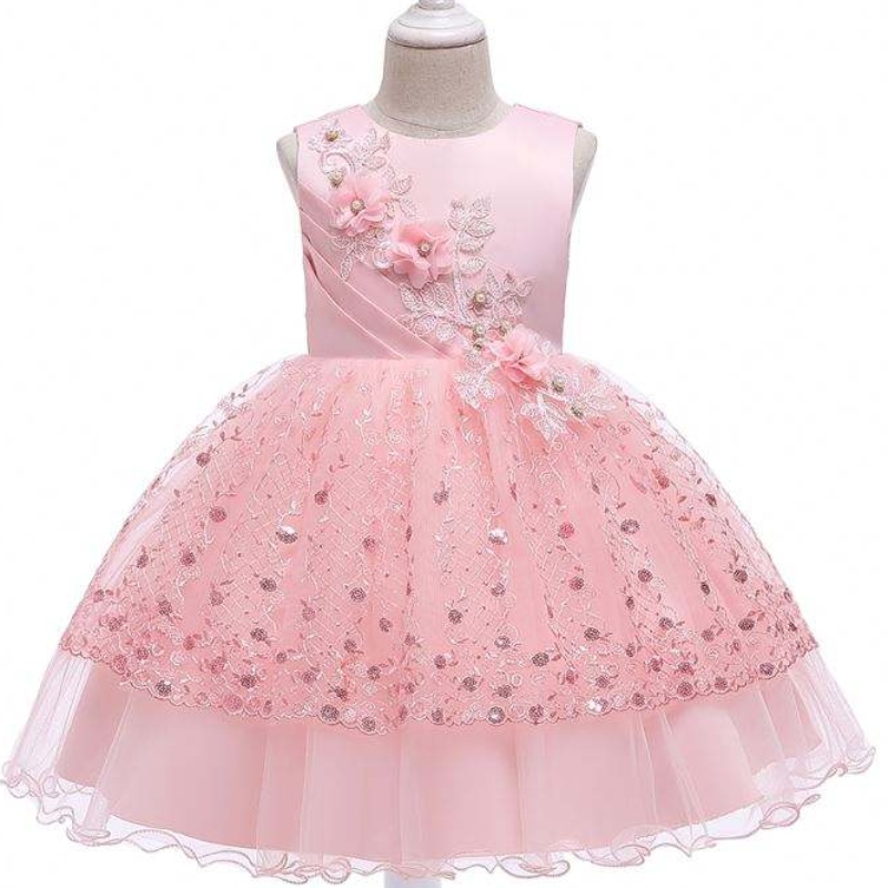 2020 Dětské oblečení Stock Baby Girl Kids Frock Design Flow Flow Baby Girlnarozeninové oslavy L5201