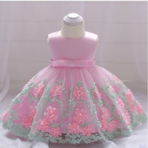 Baige Children Fashion Party Frock Kids Party Wear Flower Girl šaty pro děti 0-2 roky