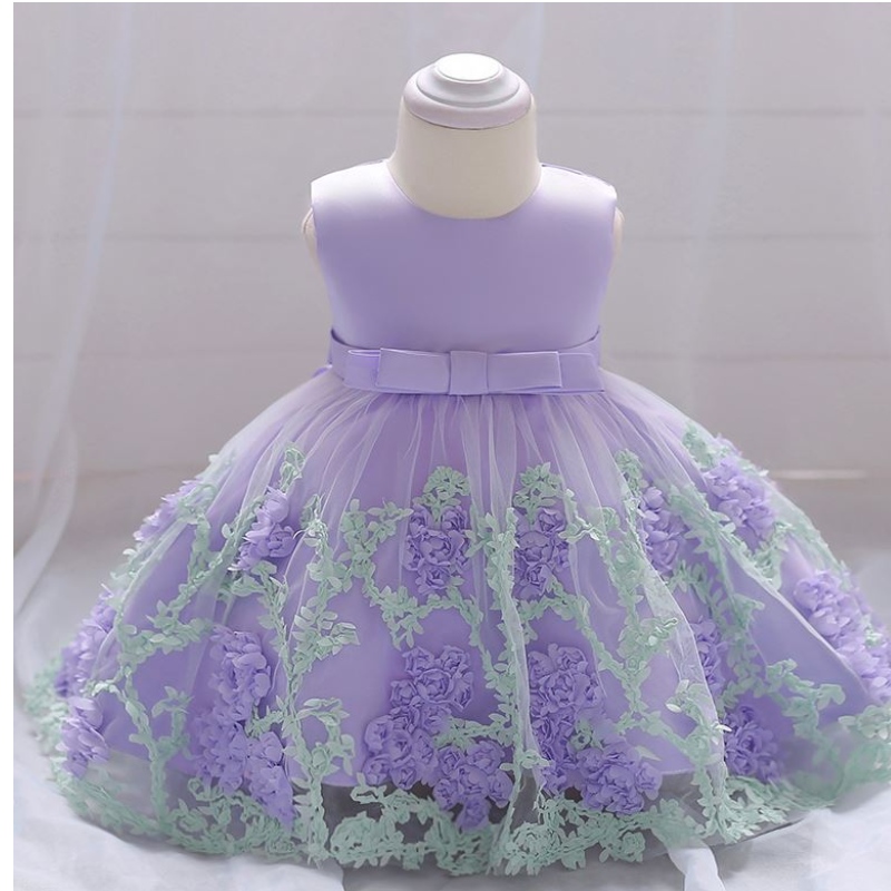 Baige Children Fashion Party Frock Kids Party Wear Flower Girl šaty pro děti 0-2 roky