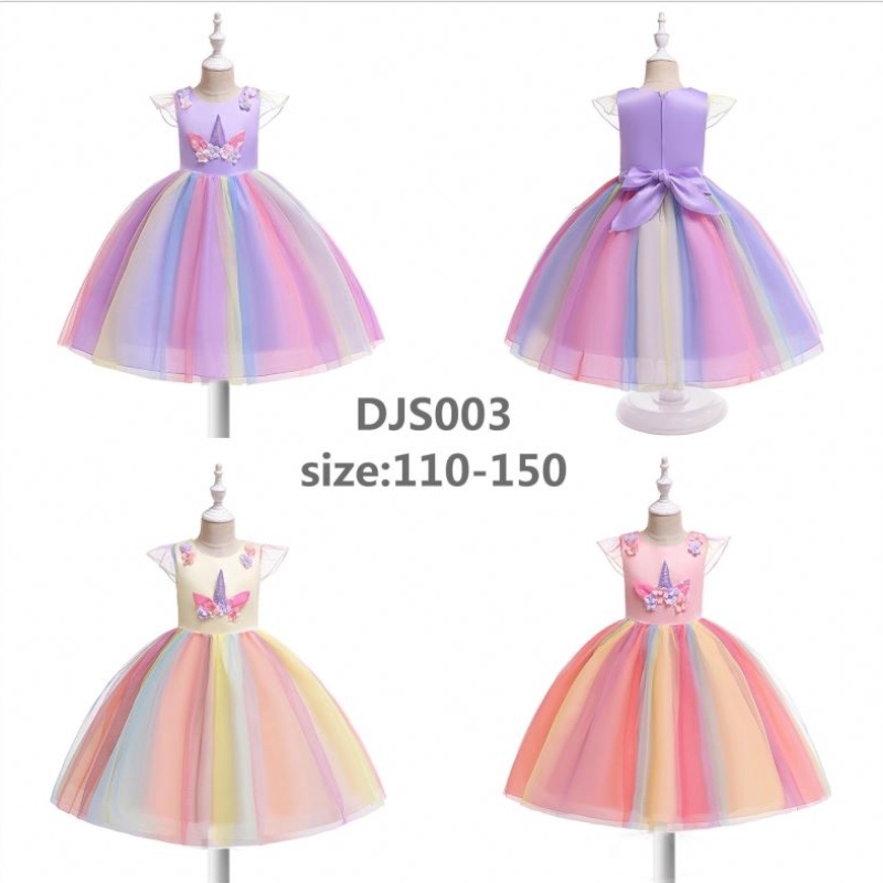 Jednorohorské šaty pro dívky Unicorn Costume Rainbow Tutu TUTU pronarozeninovou párty oblečení s čelenkou