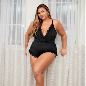 Vroubkované krajkové obložení kombinézu Sexy zábal předních medvídek a bustiers