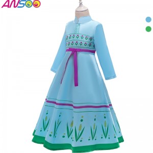Ansoo Anna Princess Costys for Kids Halloween Christmas Party Cosplay Snow Queen Girls Girls Prom Gown