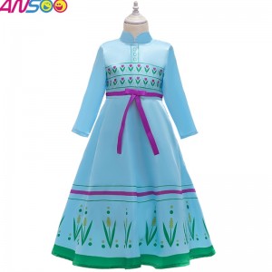 Ansoo Anna Princess Costys for Kids Halloween Christmas Party Cosplay Snow Queen Girls Girls Prom Gown