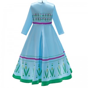 Dětské oblečení Halloweenské kostýmy dívky dítě Anna Princezna Elsa Blue Green šaty pro dívky