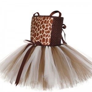 Plus velikost sladká 1 rok 6 let 12 let malá holčička tutu oblékání zvířecí žirafy šaty