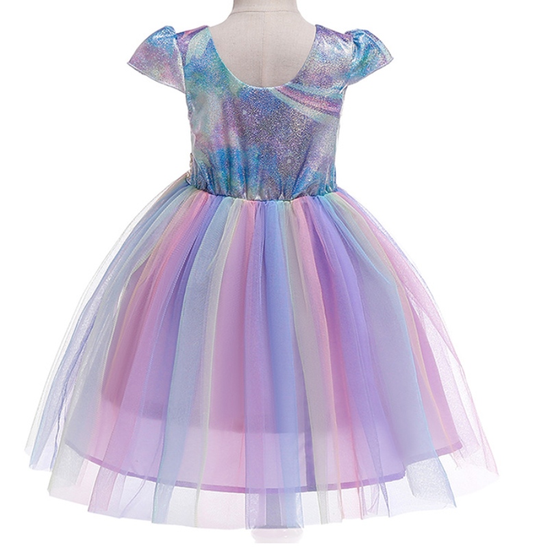 Ansoo oa Oa OAM odm Hot Prodej Unicorn Rainbow Baby Girlnarozeninové šaty bavlněné dívky princezna party šaty pro 1-6 let dívky tutu