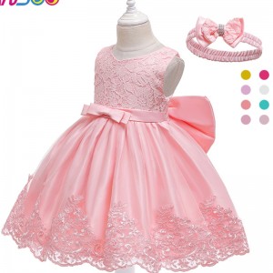 ANSOO NOVÝ Design Girl \\\\\'s Princess Dress Bow Krajka Baby bez rukávů pro svatební párty