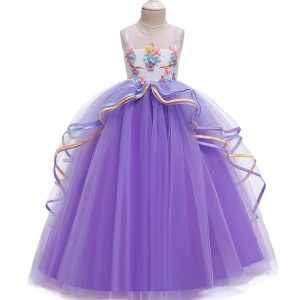 Fancy Girl Halloween Unicorn Party Dlouhé šaty Princezna dívky kostým pro děti oblečení holčička