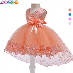 Ansoo hezká broskvová děti \\\\ dívkanarozeninová princezna květ oranžové svatební šaty pro dívku