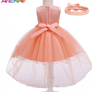 Ansoo hezká broskvová děti \\\\ dívkanarozeninová princezna květ oranžové svatební šaty pro dívku
