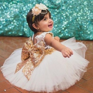 Dívčí šaty pro dětské děti 1 2 roky starénarozeninové večírky Šaty Elegantní plesové šaty