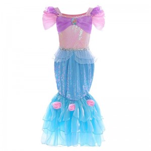 Dívka malá mořská panna princezna ozdobná oblékání kostýmních dětí letní šaty děti halloweenskánarozeninová párty oblečení oblečení