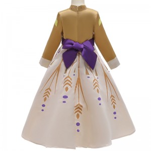 ANSSO cosplay party oblékat princezna Elsa Anna Módní žluté šaty kostým Halloween Fairy Princess Kids Fancy šaty kostýmy