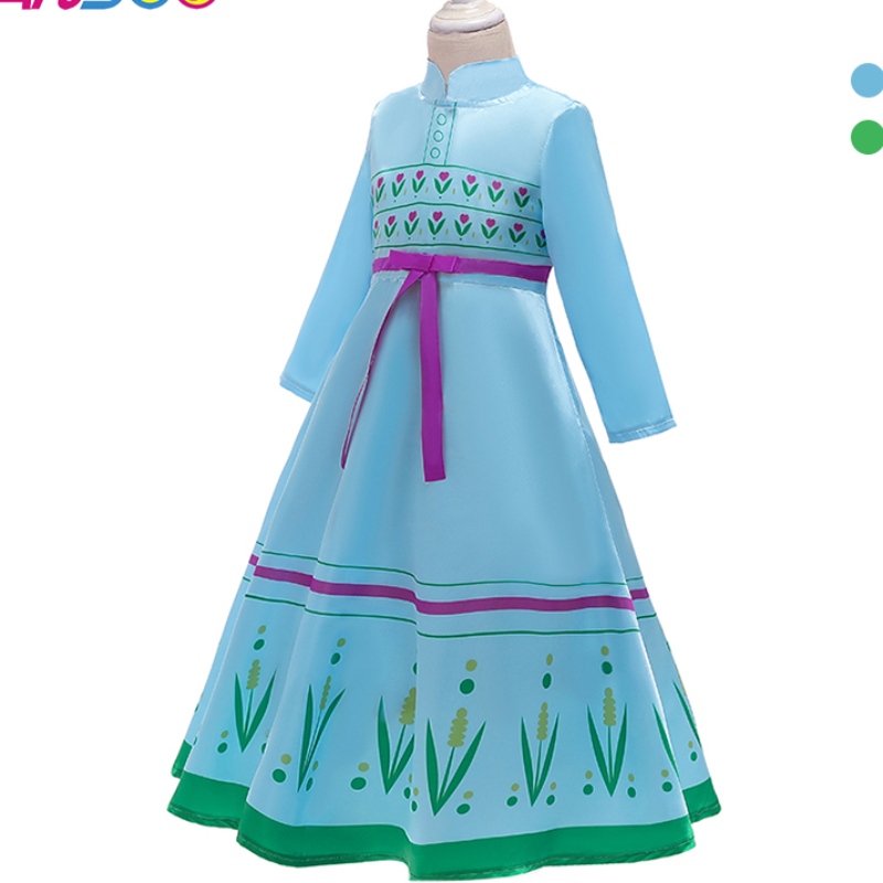 Ansso Anna Elsa Princess Costys for Kids Halloween Christmas Party Cosplay Snow Queen Fancy šaty dívky Snowflake Prom Glown