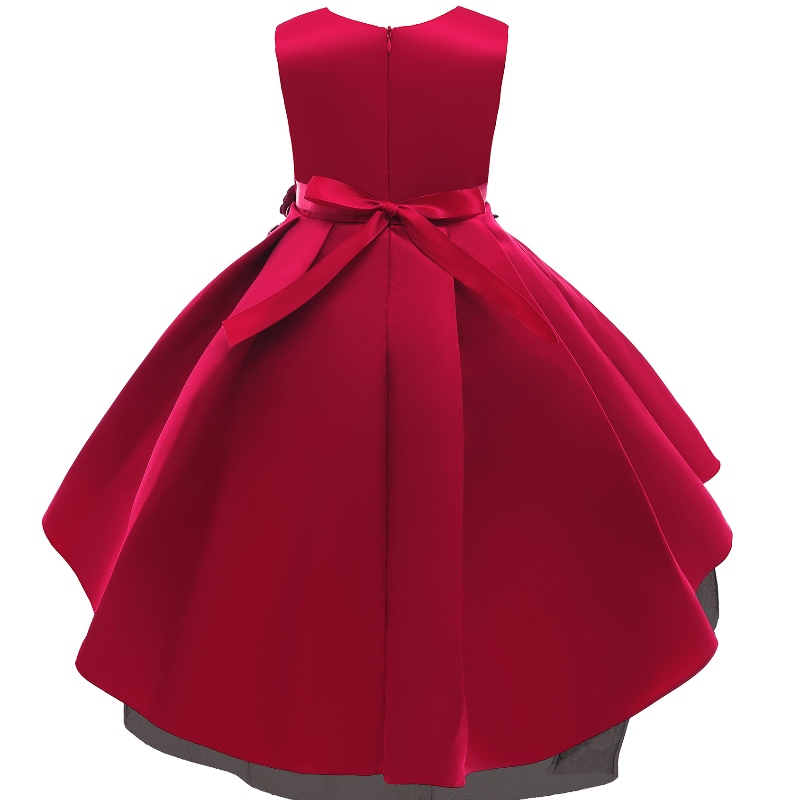 Dress \\'s Vest Dress Red Flower Princess Dress Girl Fishtail šaty pro klavírní výkon