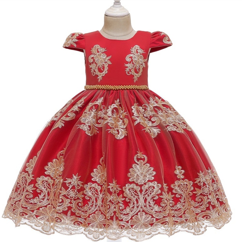 Amazon Hot Sale Baby Princess Dress Gold Lace Dress pro 1-3 roky staré dítě