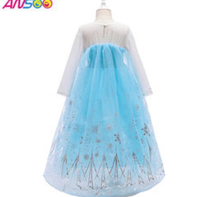 ANSOO 2022 Dívky Elsa Princess šaty kostýmy pronarozeninovou párty oblékají fantastický halloween cosplay kostým
