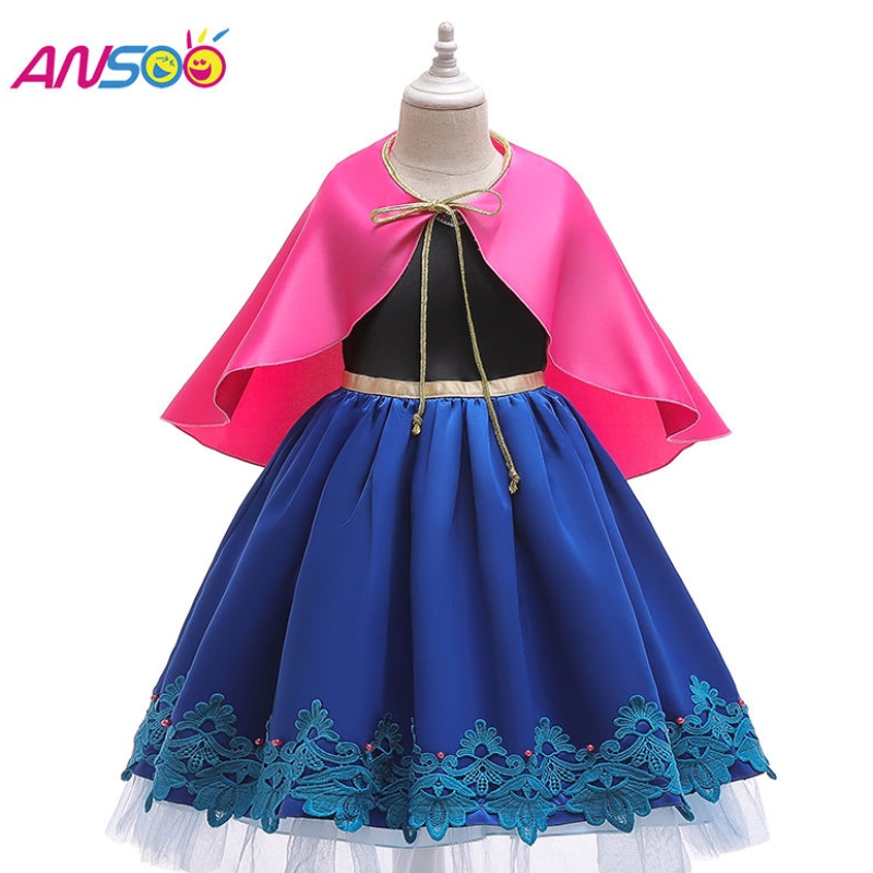 ANSOO Kids Girls Princess Queen Elsa Anna Halloween cosplay cosplay ozdobné šaty sukně