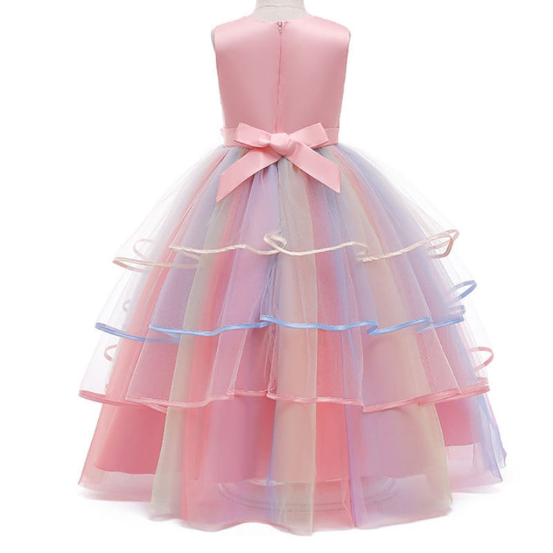 Ansoo Private Custom Custom French Style Luxury Children Long Unicorn Tulle Princess Wedding Party Unicorn šaty pro dívky