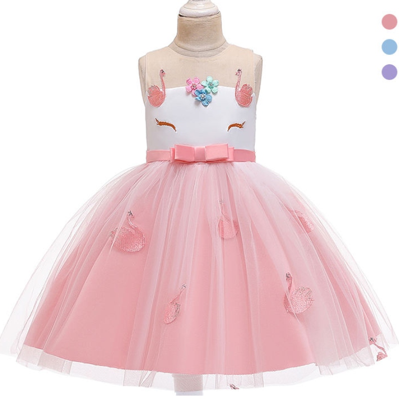 ANSOO Kids Girls Dresses Rainbow Birthday Princess bez rukávů