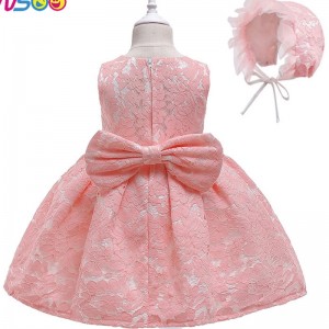 ANSOO NOVÉ GILLY \\\\ \'Šaty Bow Lace Dress Princess šaty s kloboukem pro 3-24 měsíců batole dítěte