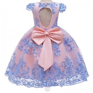 ANSOO 2022 5 Barvy Nové děti \\\\ Oděv svatba Maxi únik zpět dívčí šaty krajkové princezna modré šaty