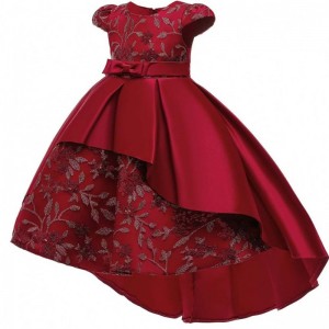 Baige Nový rok Frock Kids Partynosit dlouhé ocas Kid Flower Girl Western Party Formálnínarozeninové šaty