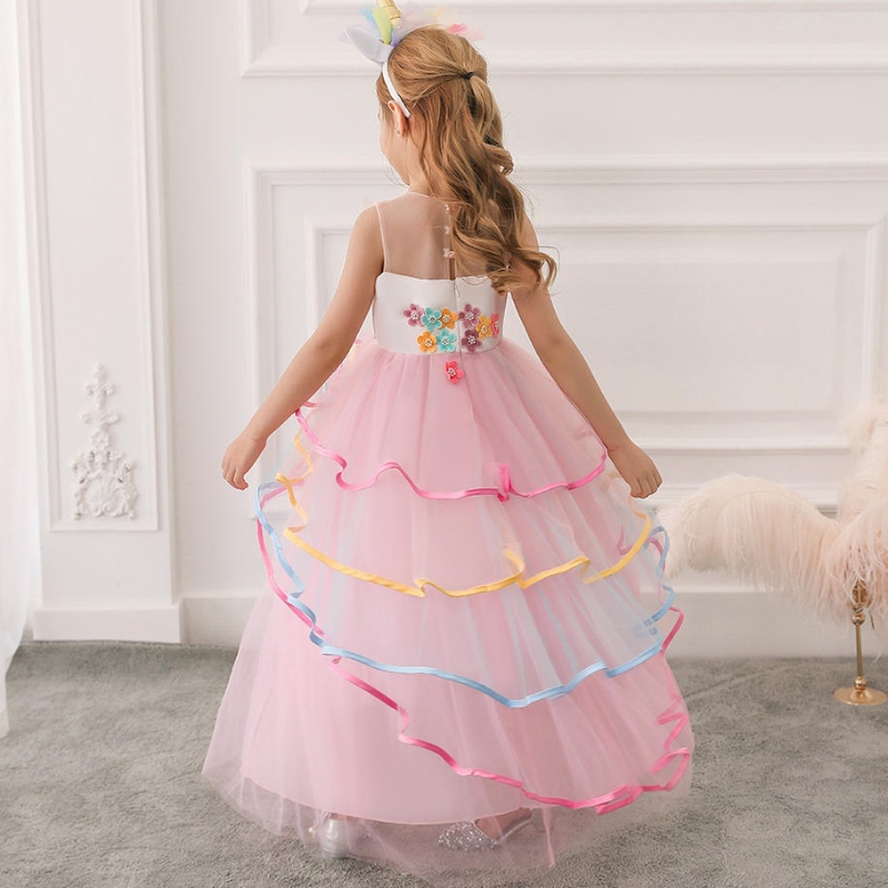 Fancy Kids Šaty pro dívky Unicornnarozeninové párty Šaty Dětské oblečení dlouhé šaty vestidos dospívající dívka oblečení