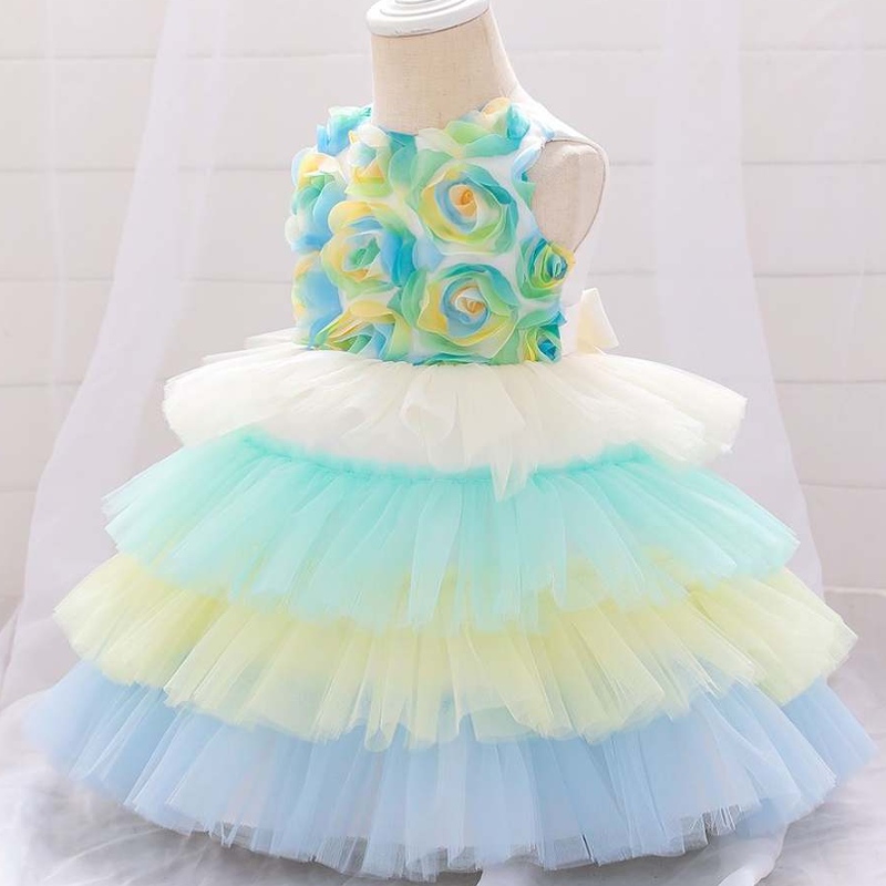 2020 Flower Novorozené dětské křest Frock First Communion Šatyna šaty princezny