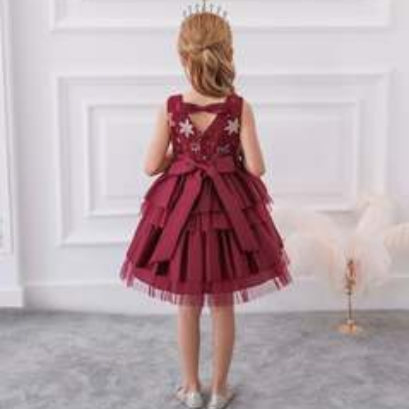 Baige Luxury Princess bez rukávů šaty Kids Evening Ball Gown Fancy Party Party PROM kostým