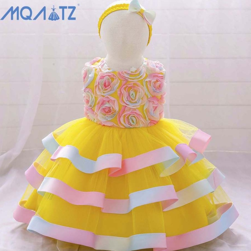 Baige Hot Sale Kojence Kids Clothing for Baby Girl Plain Boutique tutu šaty dívky lezkové party šaty