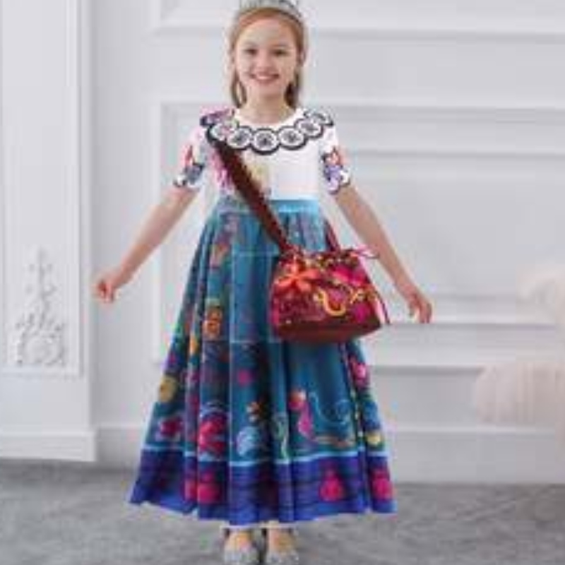 Baige Encanto Mirabel Luisa Cosplay Cosplay Girl Party Šaty Halloween Princess šaty s taškou