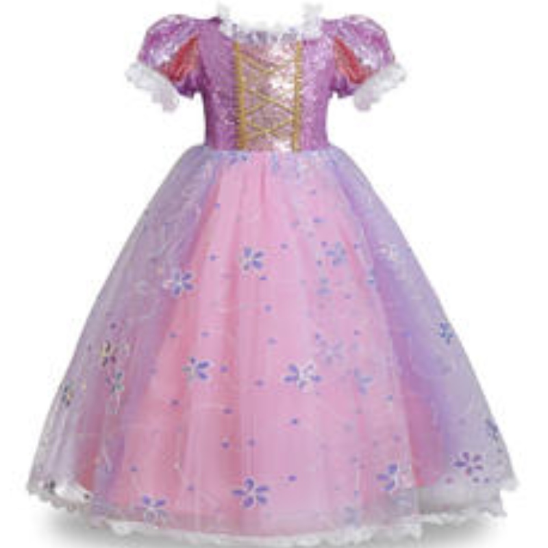 Dívčí šaty krajkové flitry zamotané karnevalové princezny kostýmy děti halloween vánoční večírky roucha děti cosplay