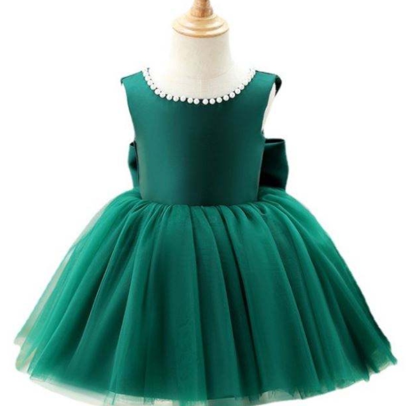 Baige Green Backless Girl Party Dress Kids First Communion Županské šaty svatební plesové šaty DZ007