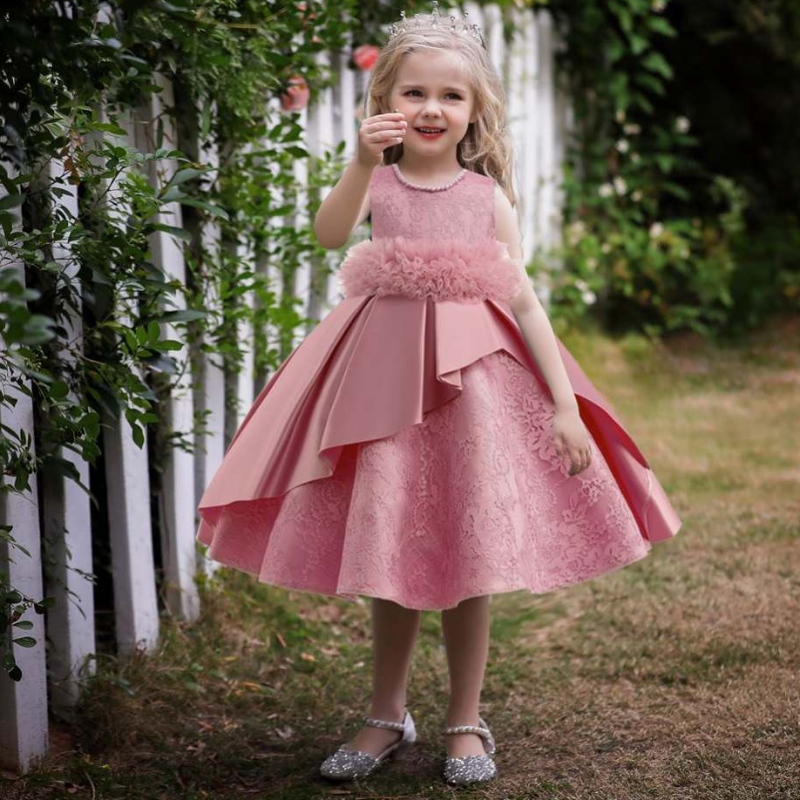 Baige Hot Sale Baby Girl Event Frock Flow Girl šaty party svatební oblečení svatební plesové šaty