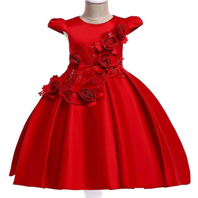 Baige New Fashion Flower Girl Dress Party Narozeniny Svatební svatební princezna batolebka Baby Girls Clots Childs Girl Šaty L5070