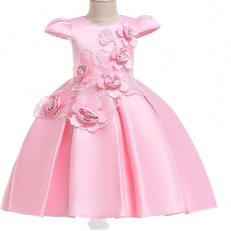 Baige New Fashion Flower Girl Dress Party Narozeniny Svatební svatební princezna batolebka Baby Girls Clots Childs Girl Šaty L5070