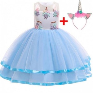 2021 Nové květů Unicorn Party Dress 5 Color K dispozici Kids Girls Party Dress djs002